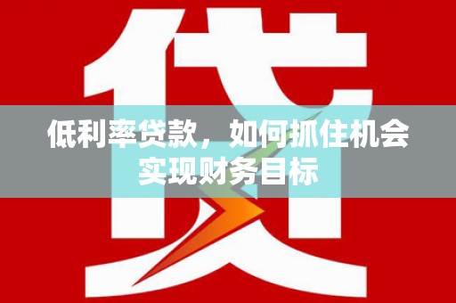武陵低利率贷款，如何抓住机会实现财务目标