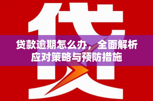 武陵贷款逾期怎么办，全面解析应对策略与预防措施