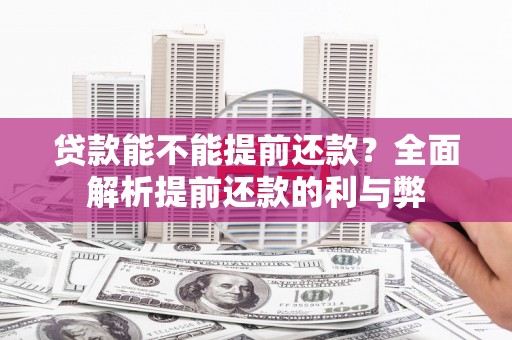 武陵贷款能不能提前还款？全面解析提前还款的利与弊