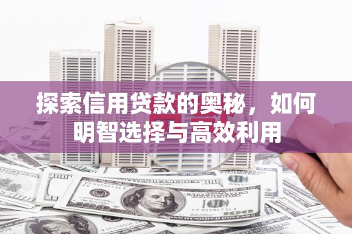 武陵探索信用贷款的奥秘，如何明智选择与高效利用