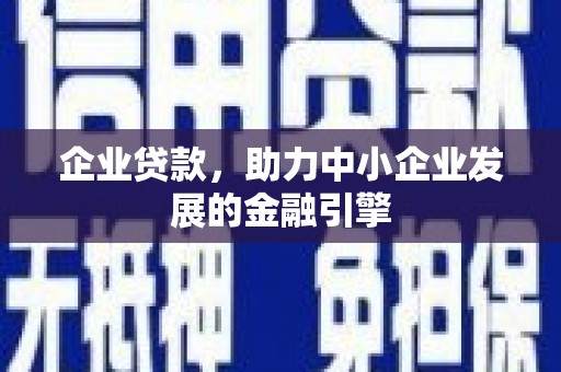 武陵企业贷款，助力中小企业发展的金融引擎